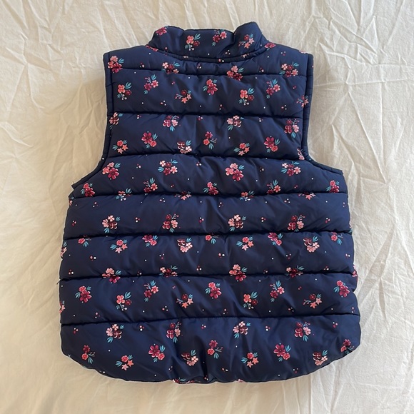 Girl’s M (7-8) vest with floral motif and fleece-lined collar - Picture 2 of 6